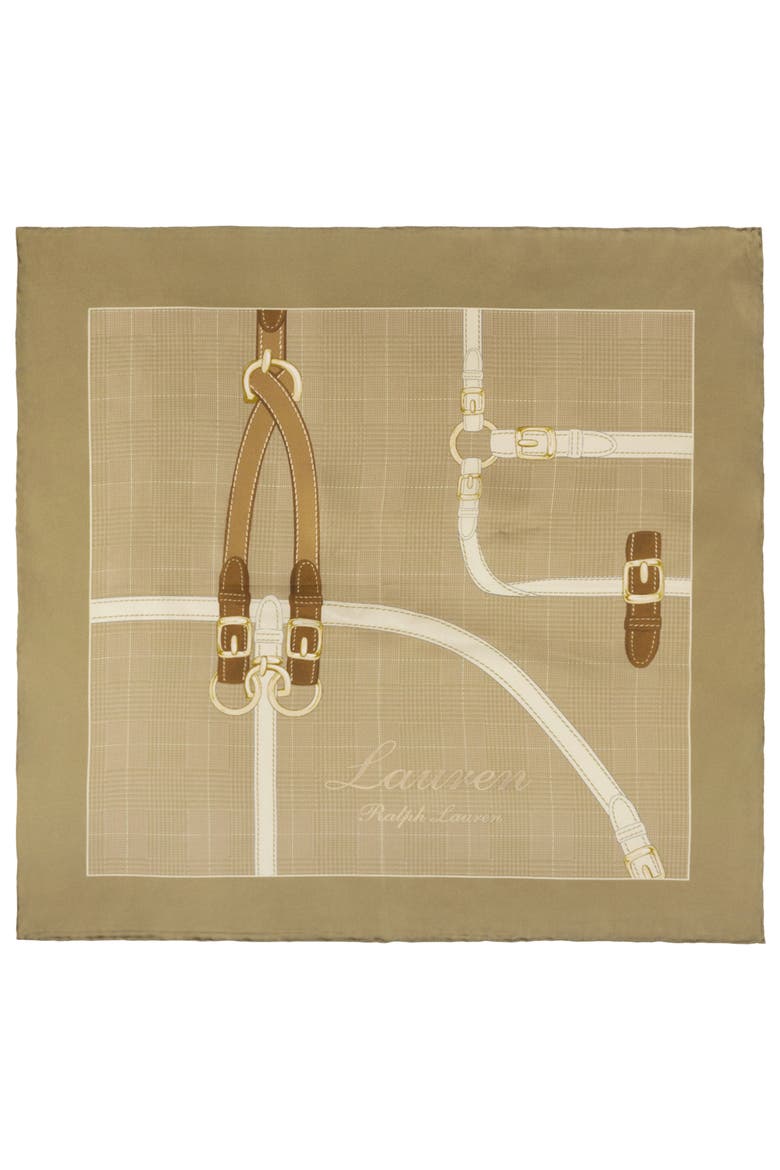 Equestrian Silk Square Scarf, Alternate, color, LAUREN CAMEL