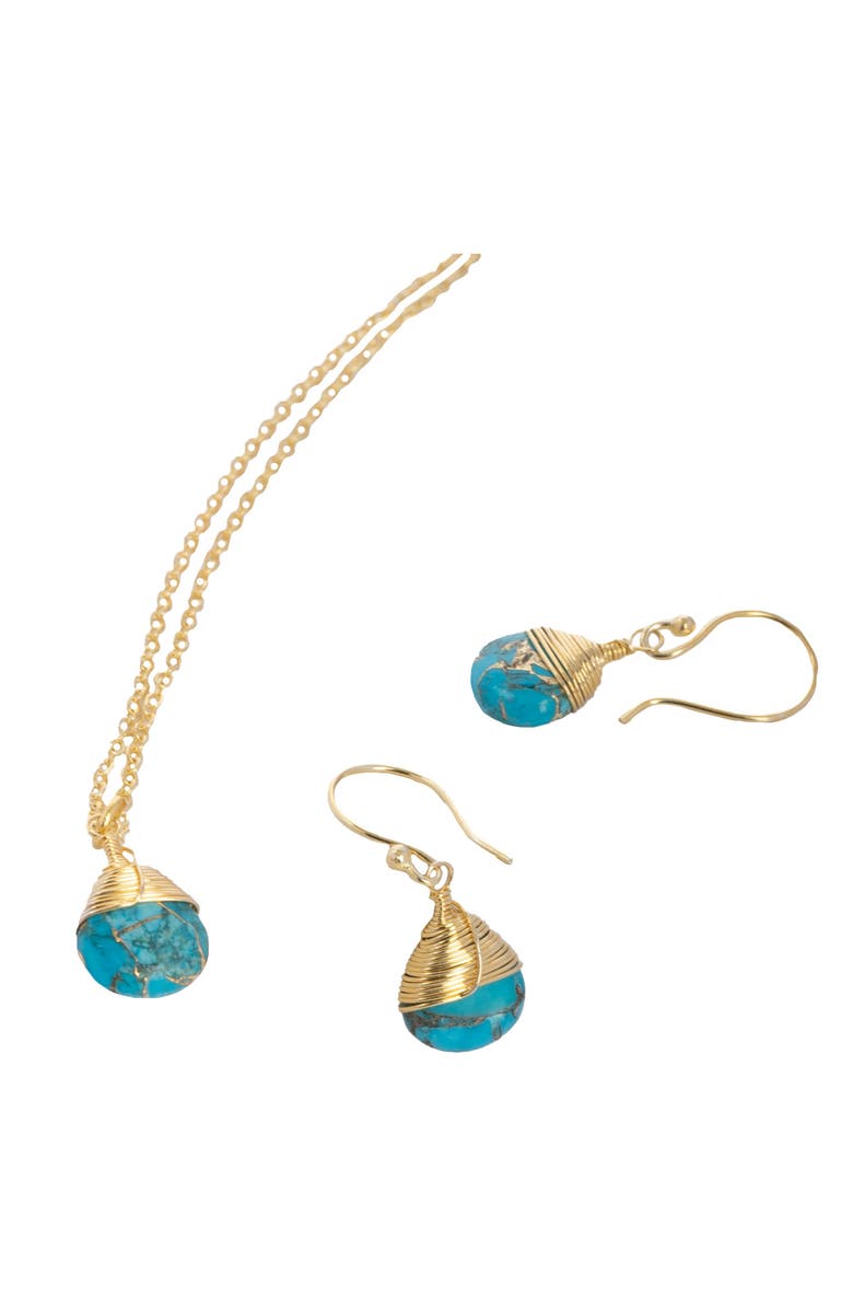 SAACHI Mojave Mini Raindrop Earrings & Necklace Set, Alternate, color,