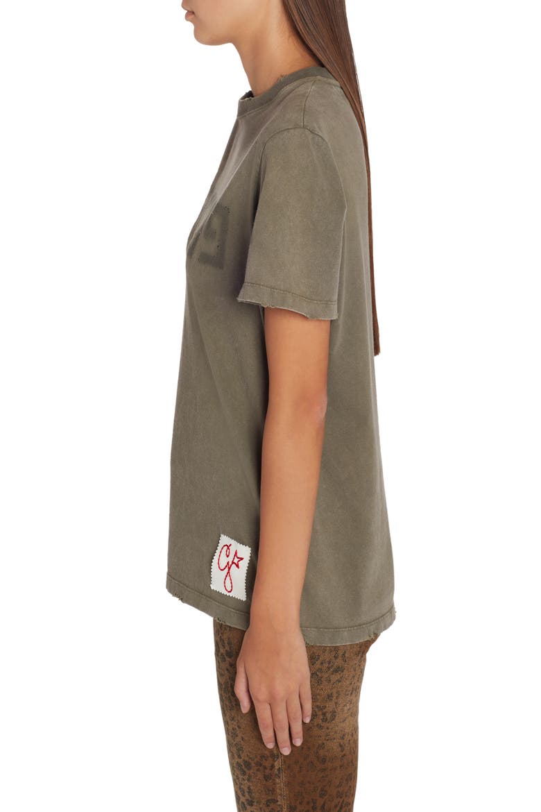 Distressed Cotton Logo Tee, Alternate, color, DUSTY OLIVE