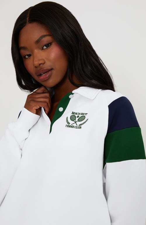 Beach Riot Bennett Colorblocked Sweatshirt In White