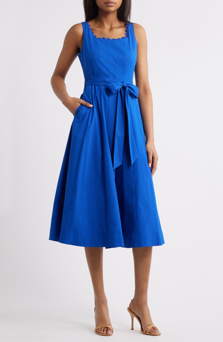 Anne Klein Seamed Sleeveless Fit & Flare Midi Dress, Main, color,