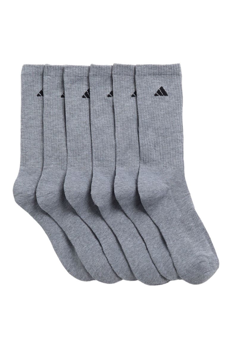 Athletic Crew Socks - Pack of 6, Main, color, GREY