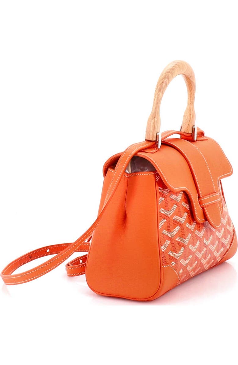 Pre-Owned Goyard Saigon Top Handle Bag Coated Canvas with Leather Mini, Alternate, color, Orange