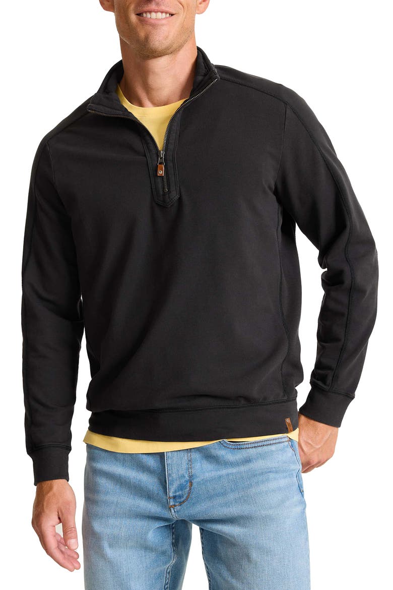 French Terry Half Zip Pullover, Main, color, COAL