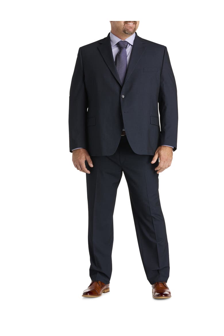 Big & Tall Birdseye Suit Pants, Alternate, color, NAVY