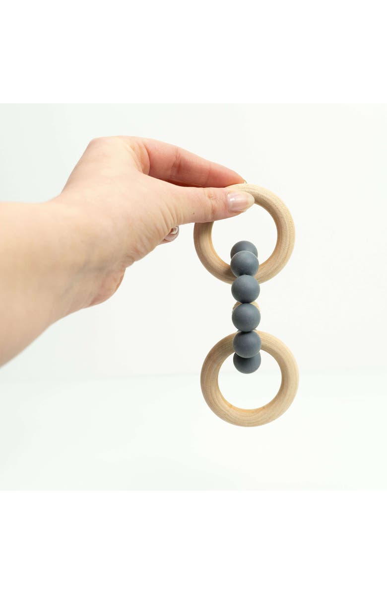 embé Silicone Beaded Teether Bangles for Babies, Alternate, color, Anchor Grey