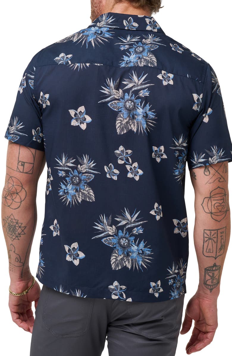 TravisMathew Frigate Floral Camp Shirt, Alternate, color, 