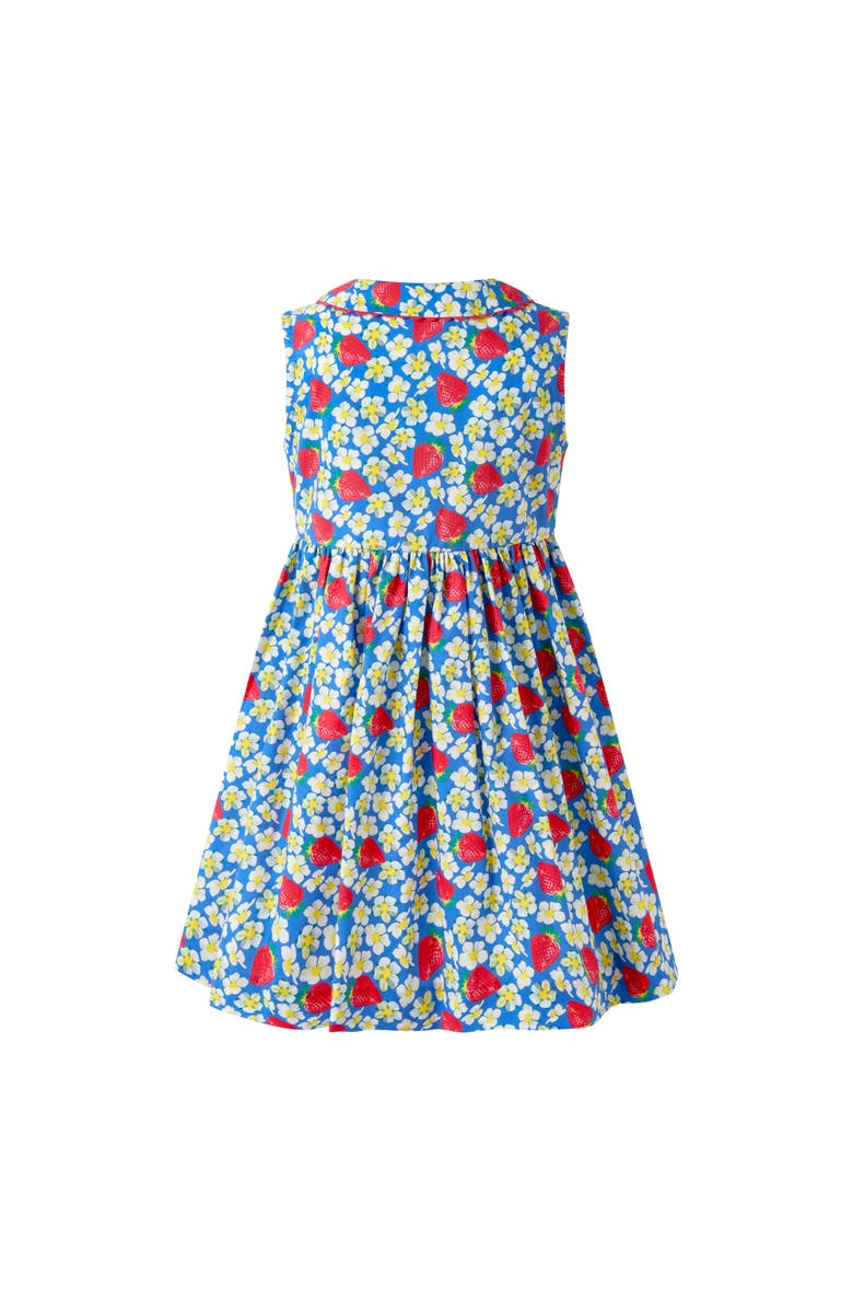 Rachel Riley Strawberry Button-Front Dress, Alternate, color, Blue