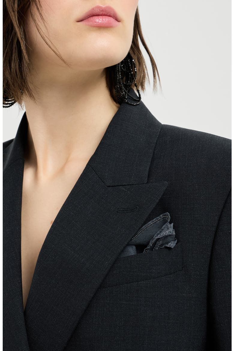 Tropical luxury wool blazer with monili, Alternate, color, Lignite