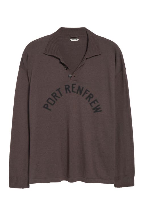 Bode Port Cotton & Merino Wool Polo In Brown