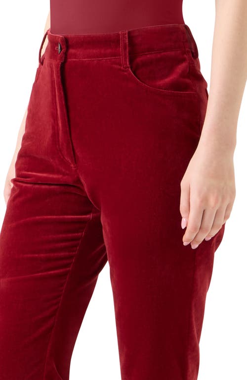 Akris Punto Cali Cropped Stretch Velvet Bootcut Pants In Red