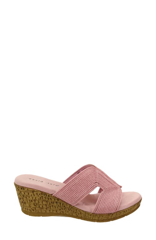 David Tate Vibe Wedge Slide Sandal In Pink