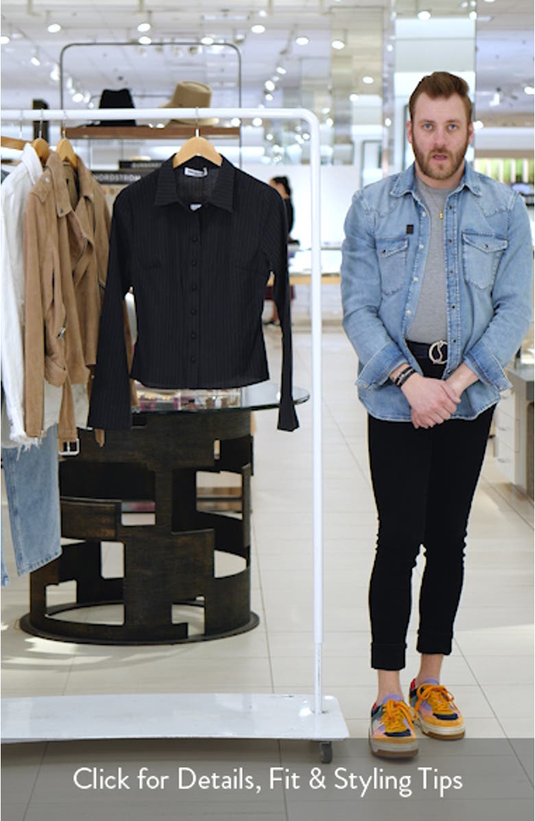 Anni Pinstripe Button-Up Shirt, sales video thumbnail