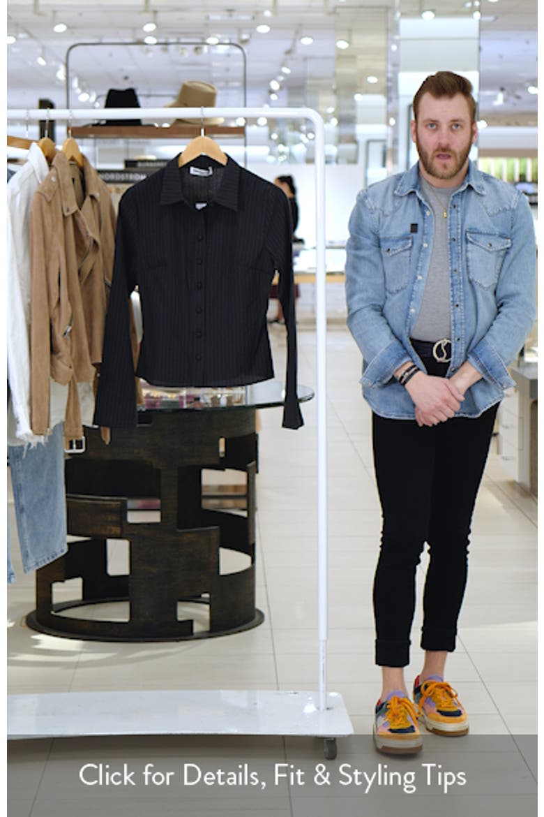 Anni Pinstripe Button-Up Shirt video
