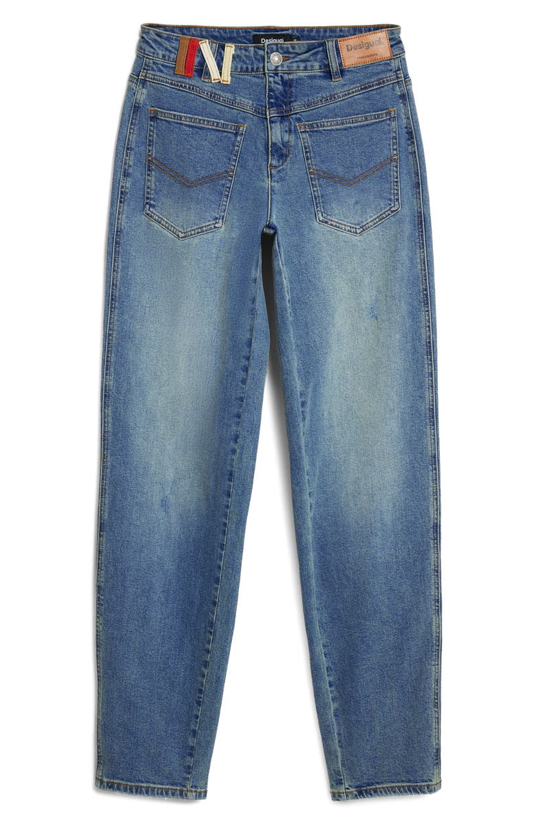 Desigual Barrel Leg Jeans, Alternate, color, Medium Blue
