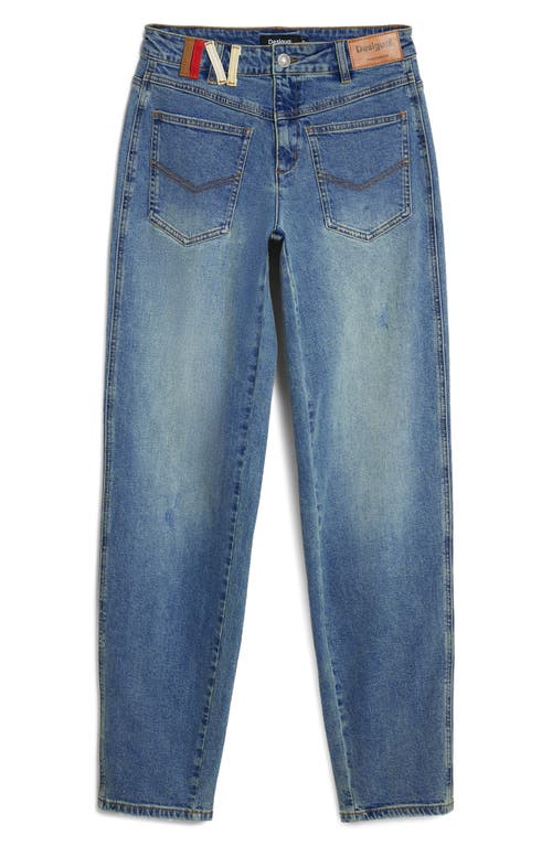 Desigual Barrel Leg Jeans In Blue
