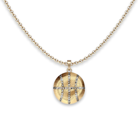 The Basketball Leaking Ball Diamond Pavé Necklace