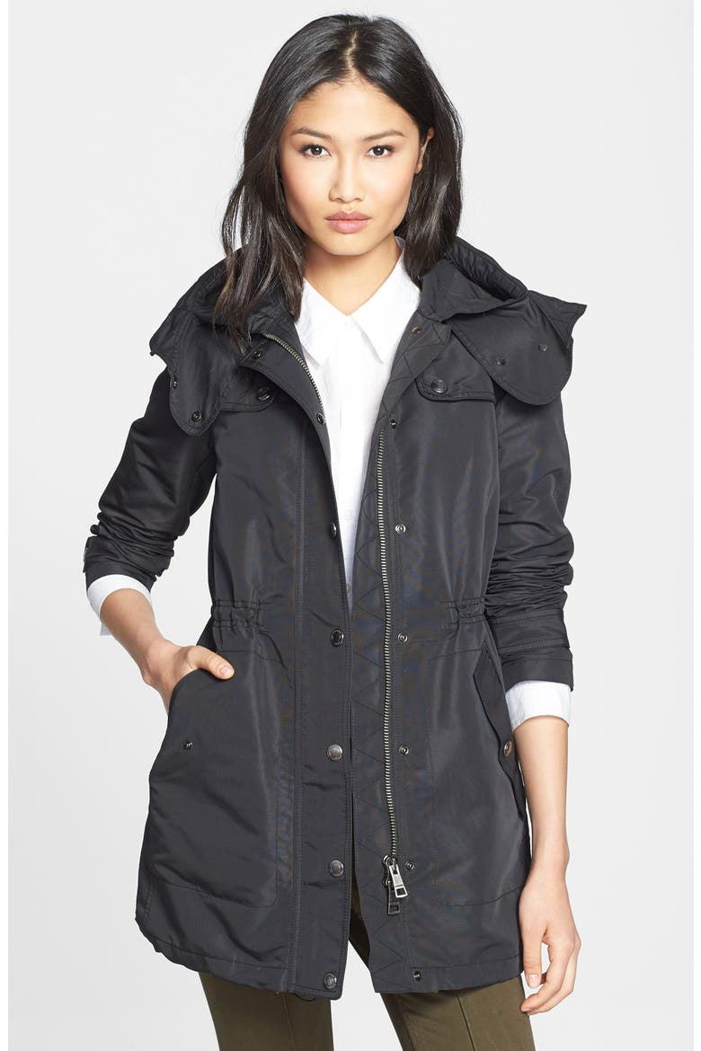 'Cobridge' Hooded Anorak with Detachable Liner, Main, color, BLACK