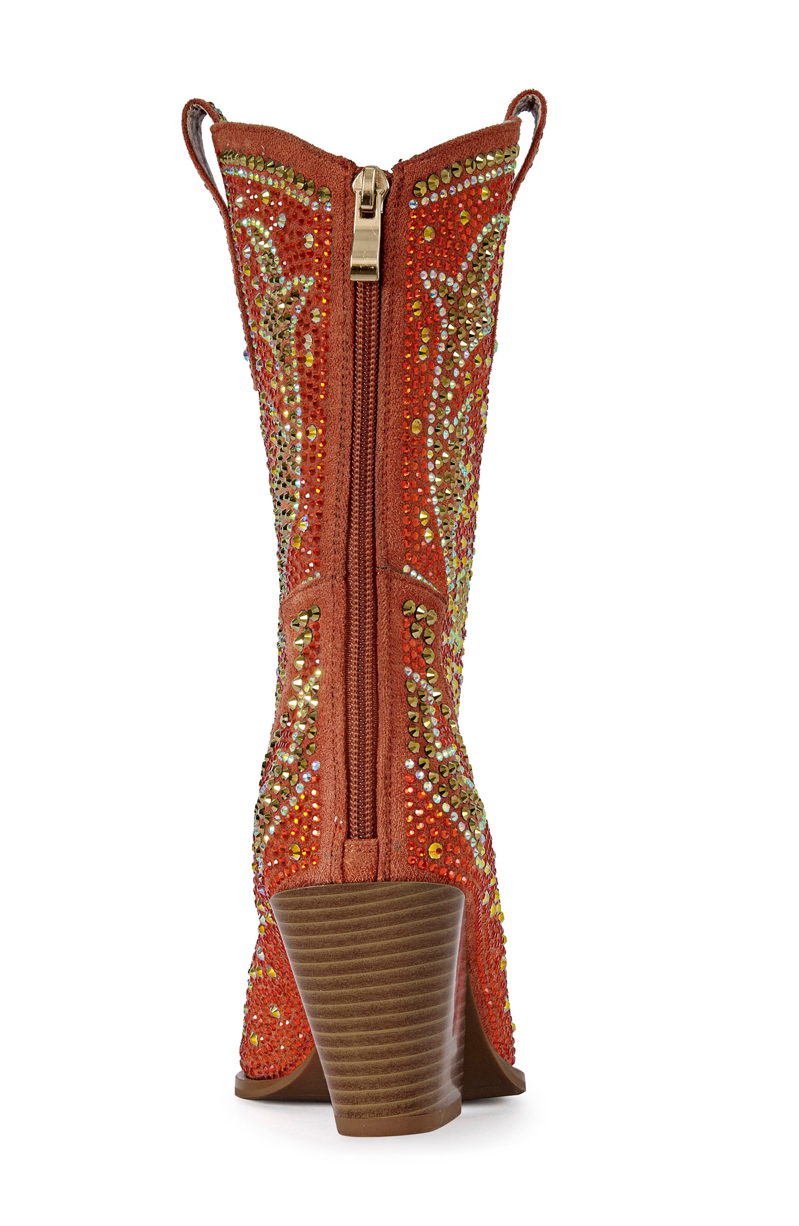 AZALEA WANG Scott Western Bootie, Alternate, color, Orange Multi