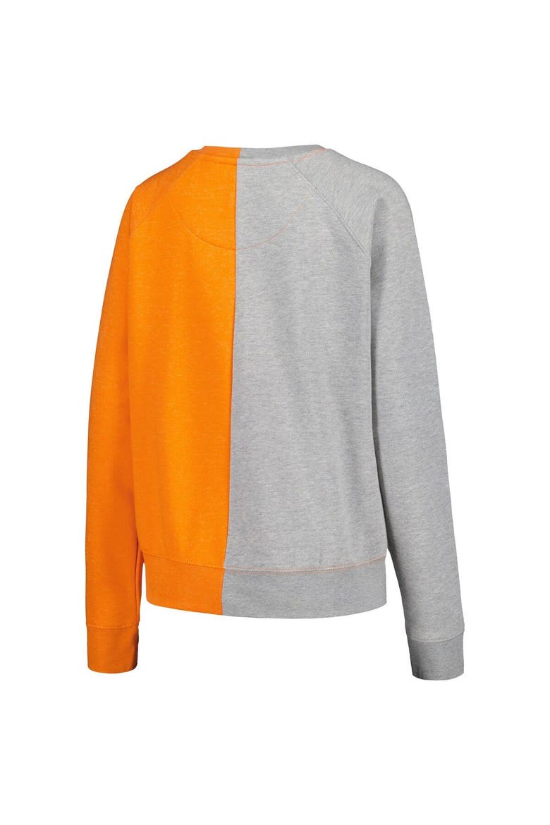 Women's Pressbox Heather Gray Tennessee Volunteers Half and Half Raglan Pullover Sweatshirt, Alternate, color, Heather Gray