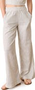 Marine Layer Allison Stripe Pull-On Wide Leg Hemp Blend Pants