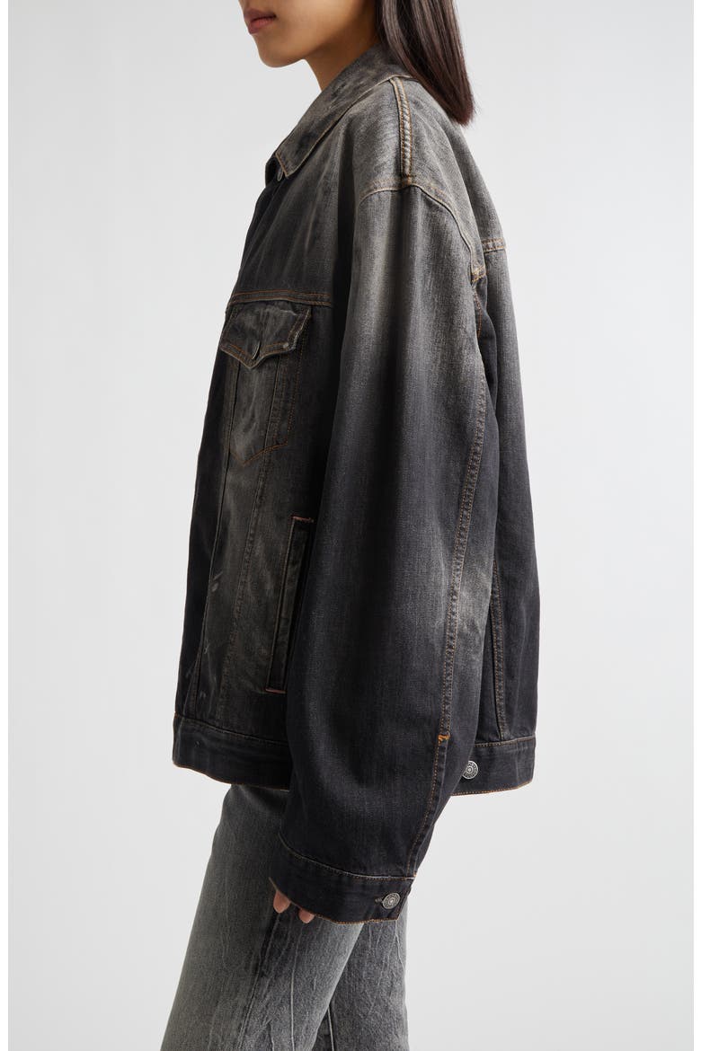 Robert Trafalgar Distressed Denim Jacket, Alternate, color, BLACK