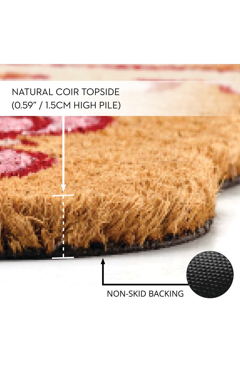 mDesign Be Kind to Yourself Shaped Coir Doormat for Outdoor/Indoor, Natural, Alternate, color, Natural