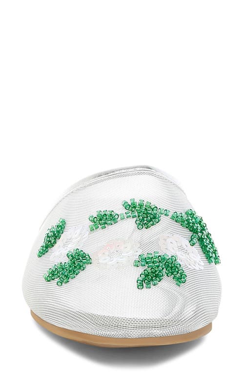 London Rag Nahra Embellished Mesh Mule In Silver