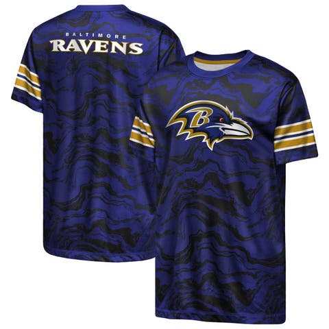 Youth Outerstuff Purple Baltimore Ravens Slant Route Performance T-Shirt