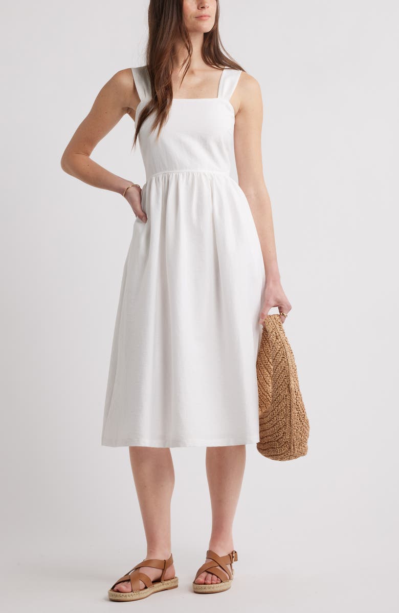 Caslon<sup>®</sup> Woven Midi Sundress, Alternate, color, White