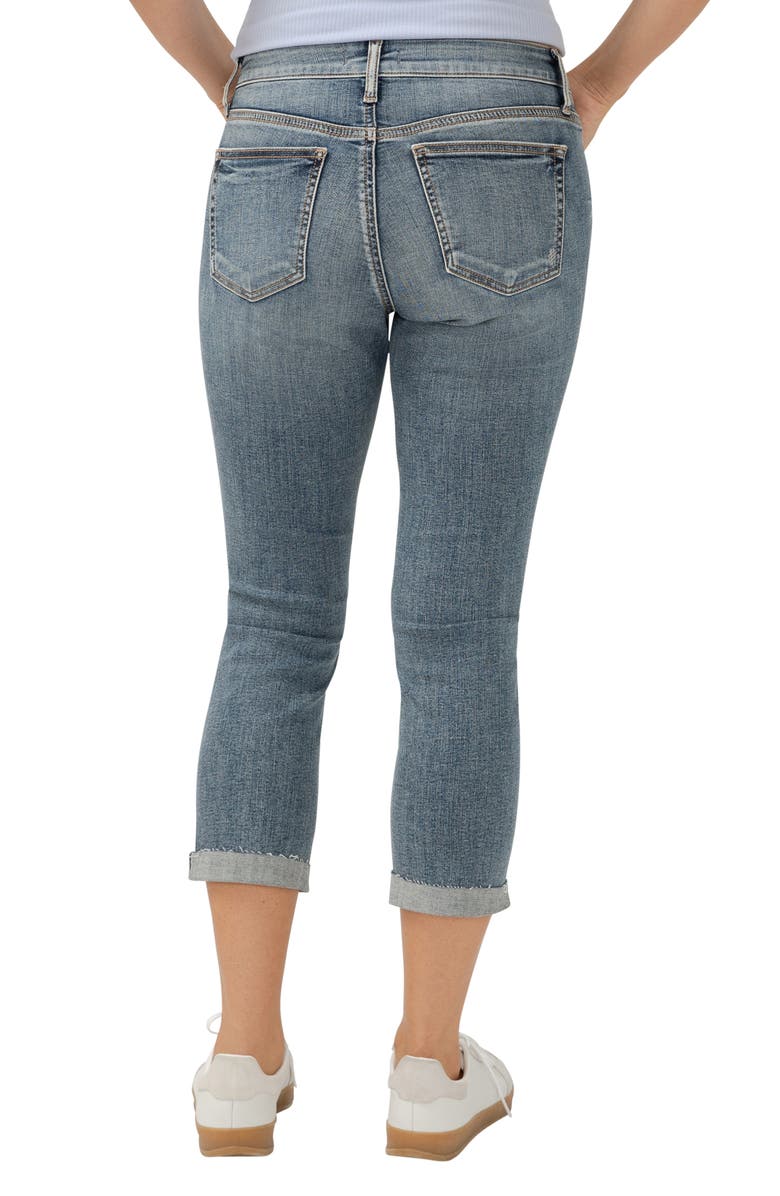 Silver Jeans Co. Elyse Curvy Mid Rise Capri Jeans, Alternate, color, Indigo