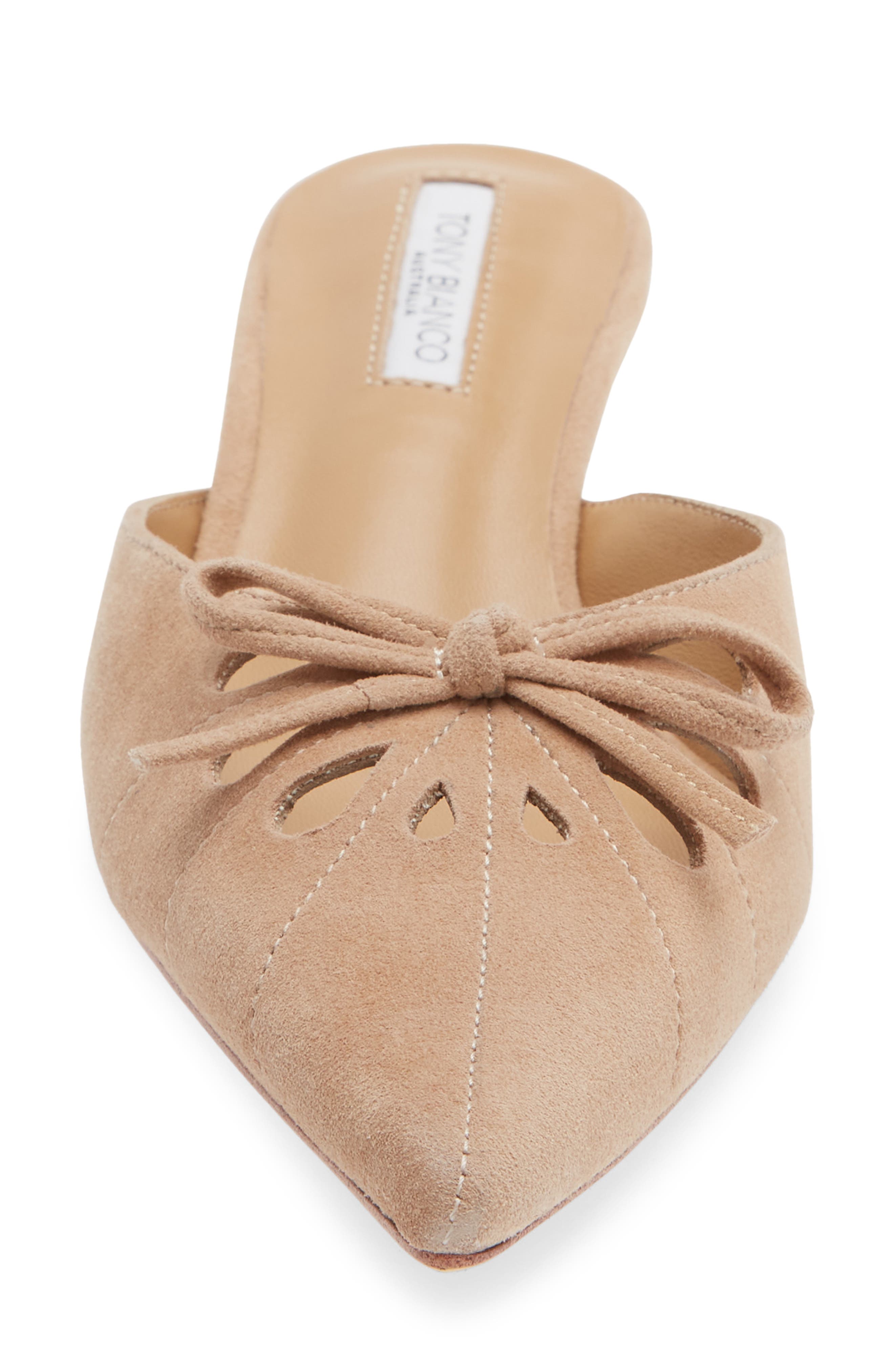 Tony Bianco Cammie Pointed Toe Kitten Heel Mule, Alternate, color, Wheat Suede