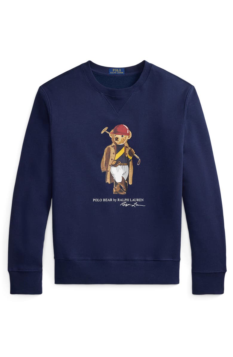 Polo Ralph Lauren Polo Bear Fleece Graphic Sweatshirt, Alternate, color, Newport Navy-Society Bear