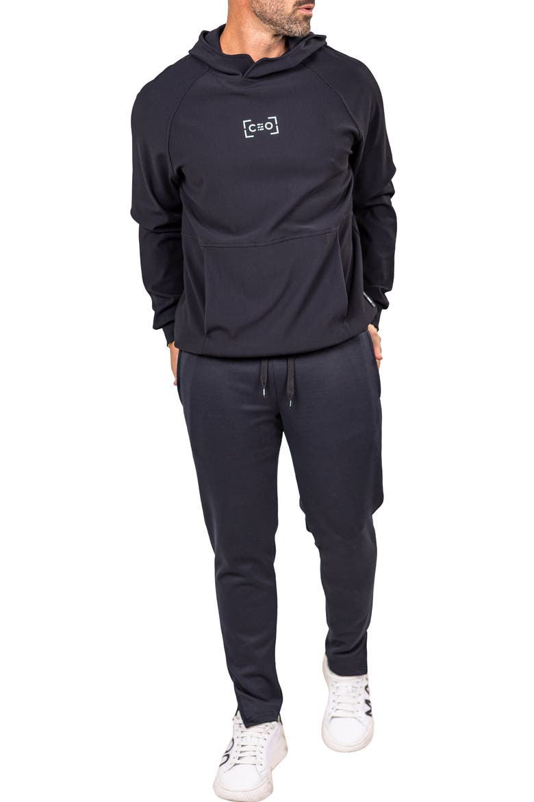 Marthyr Ribbed Hoodie, Alternate, color, BLACK