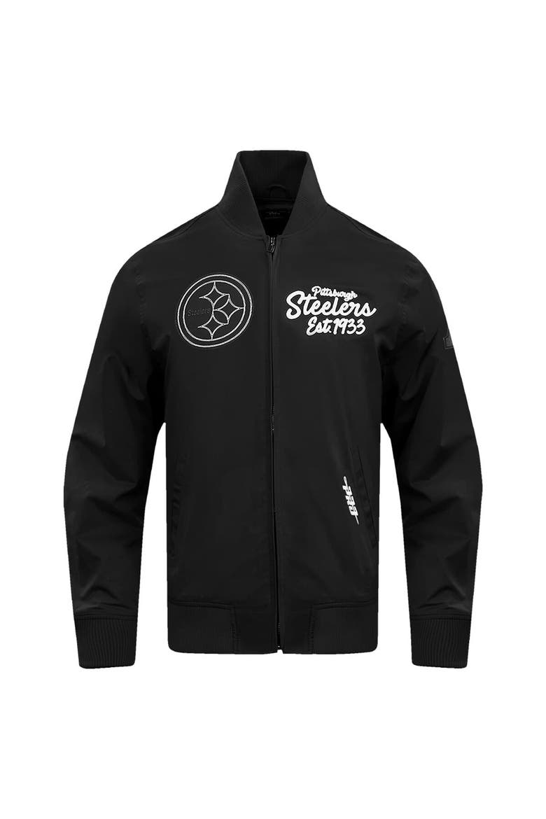 Men's Pro Standard Black Pittsburgh Steelers Paint The City Twill Full-Zip Jacket, Alternate, color, Black