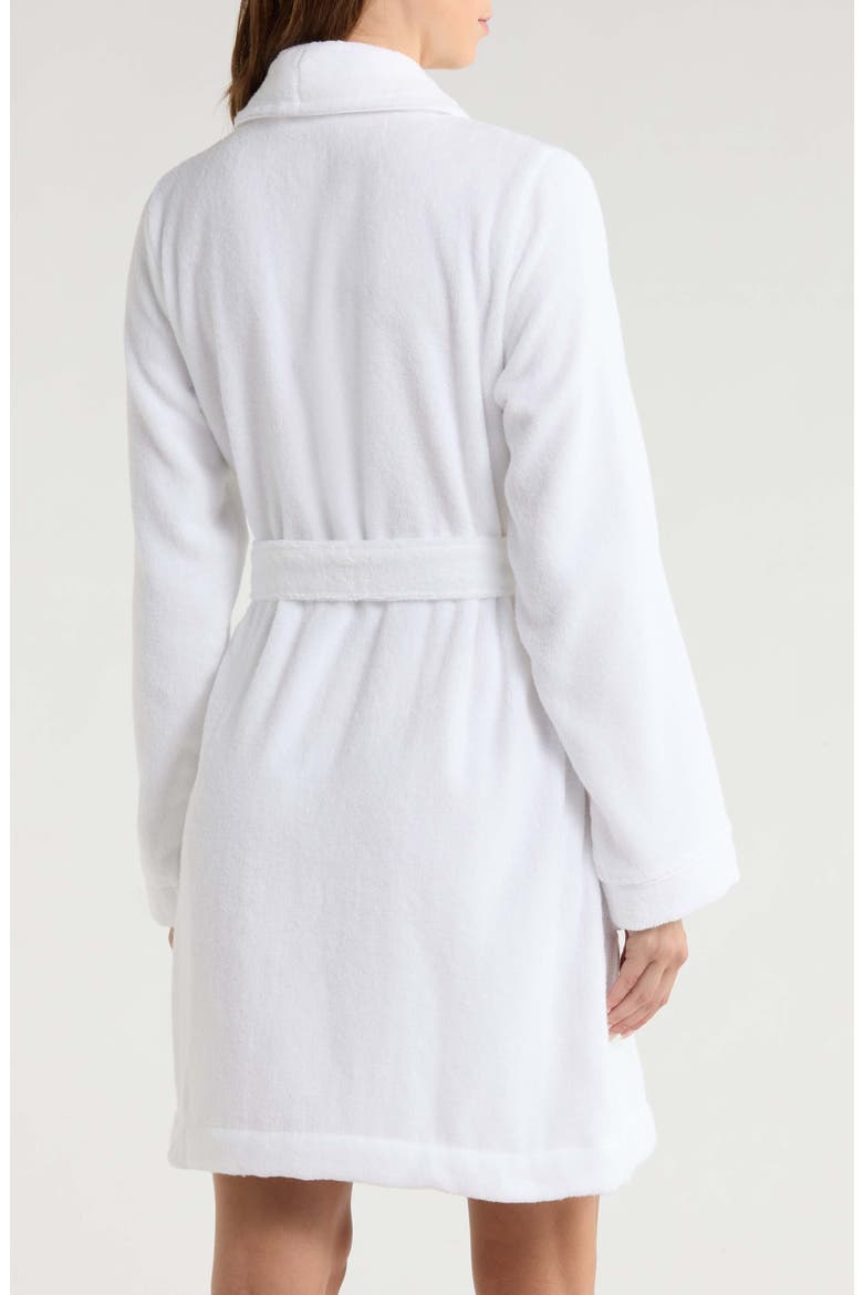 Short Hydro Cotton Terry Robe, Alternate, color, WHITE