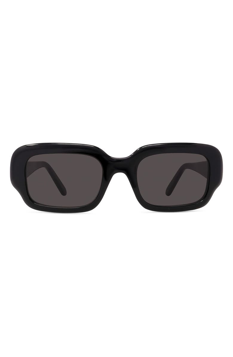 Loewe 51mm Rectangular Sunglasses, Main, color, Shiny Black / Smoke