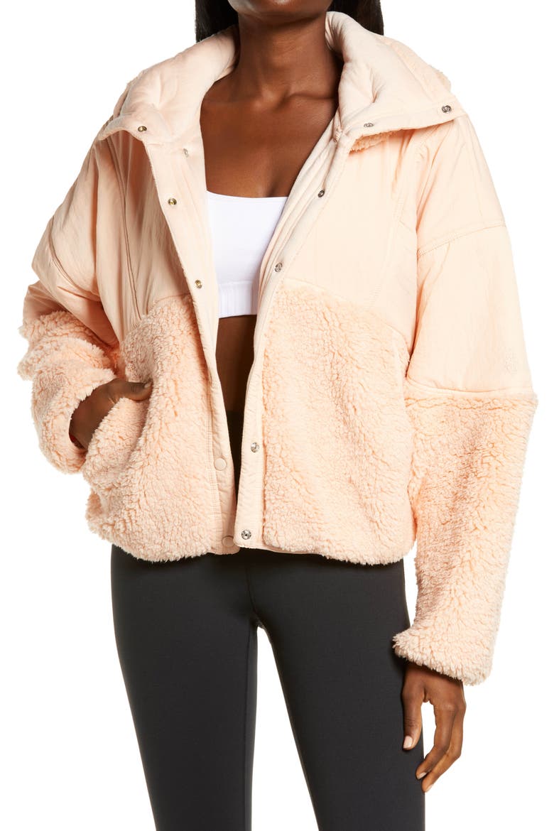 Adventure Awaits Fleece Jacket, Main, color, PEACH CHAMPAGNE://DNU