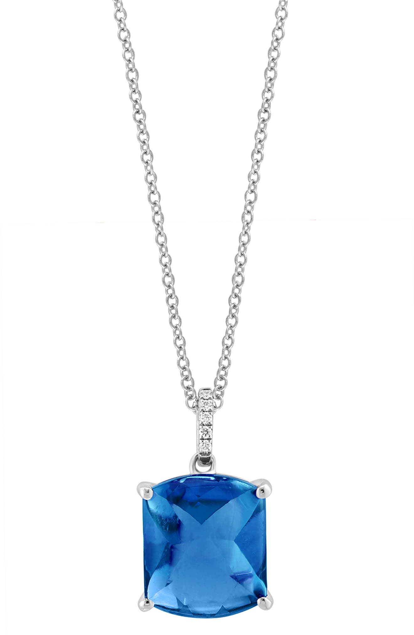 EFFY Diamond & Blue Topaz Pendant Necklace