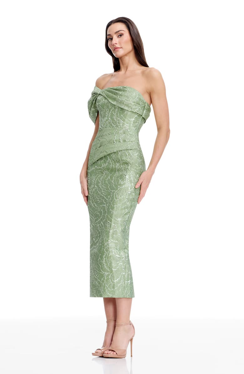 Dress the Population Cyprus Metallic Floral Jacquard Sheath Dress, Alternate, color, Sage