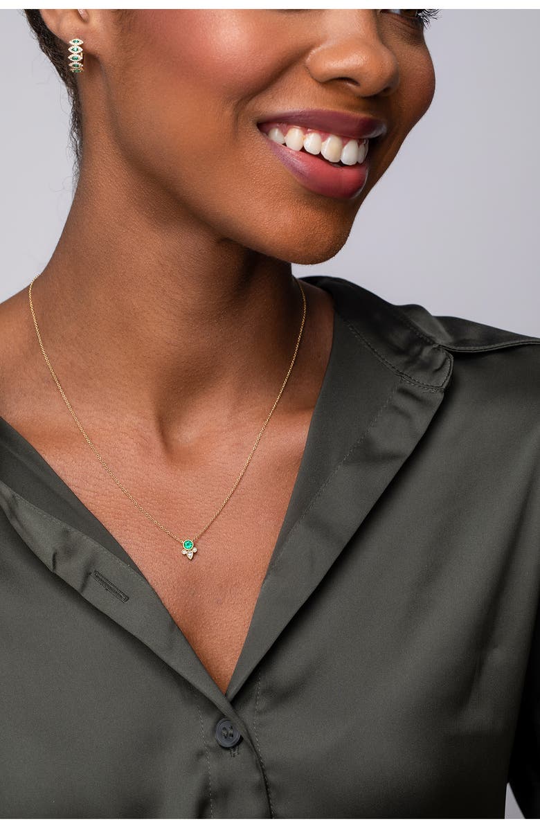 Bony Levy El Mar Emerald & Diamond Pendant Necklace, Alternate, color, 18K Yellow Gold