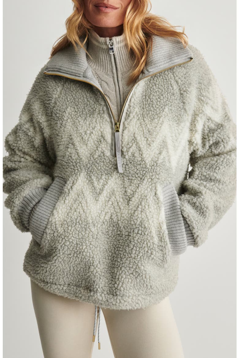 Hendrik Half Zip Pullover, Main, color, LIGHT GREY MARL / SNOW WHITE