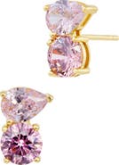 SAVVY CIE JEWELS Cubic Zirconia Toi et Moi Stud Earrings