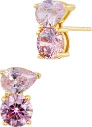 SAVVY CIE JEWELS Cubic Zirconia Toi et Moi Stud Earrings