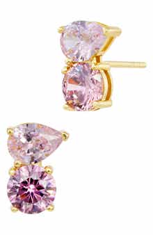 Cubic Zirconia Toi et Moi Stud Earrings