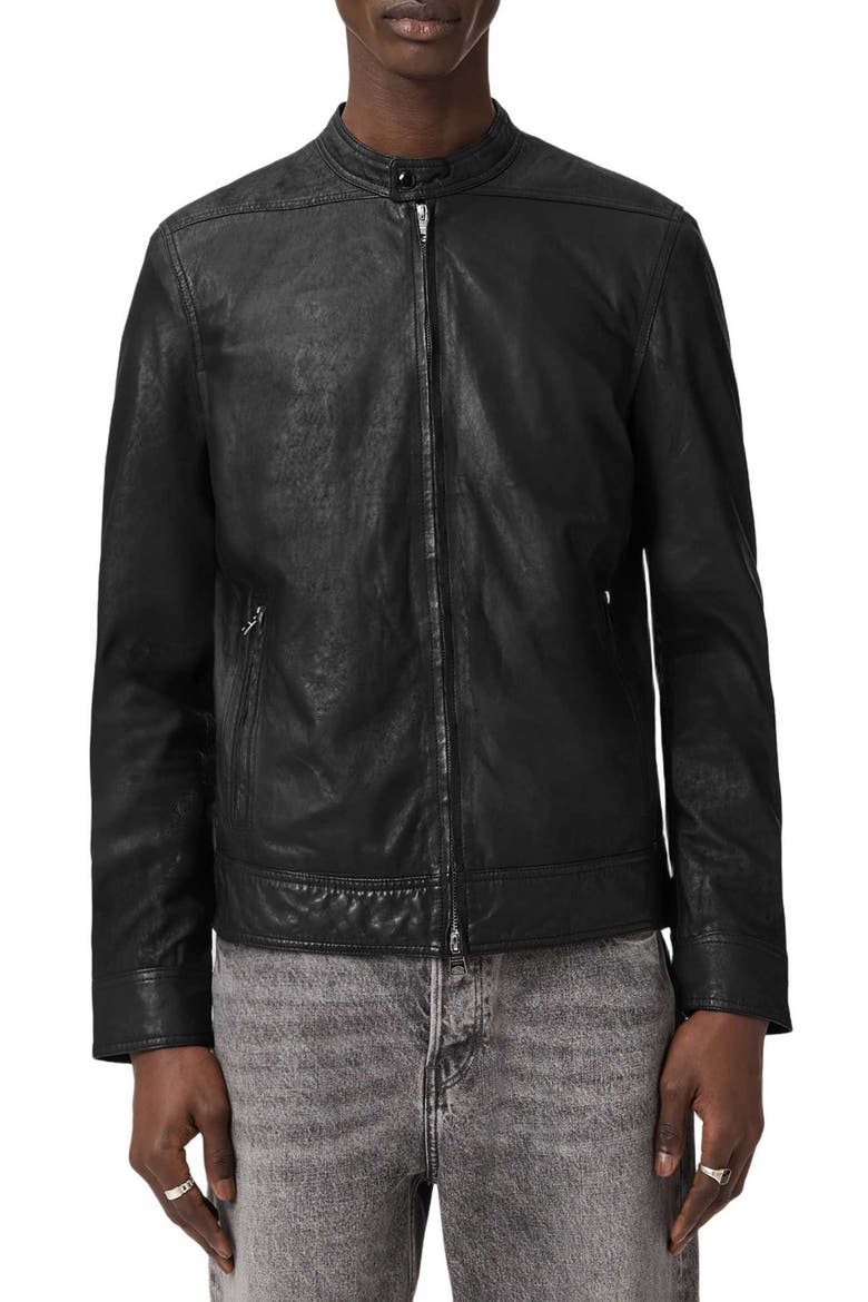 Colt Leather Jacket, Main, color, BLACK