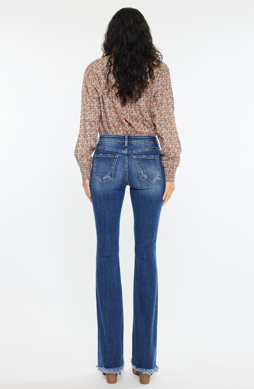 Kancan Mia Essentials Low Rise Baby Bootcut Jeans In Blue