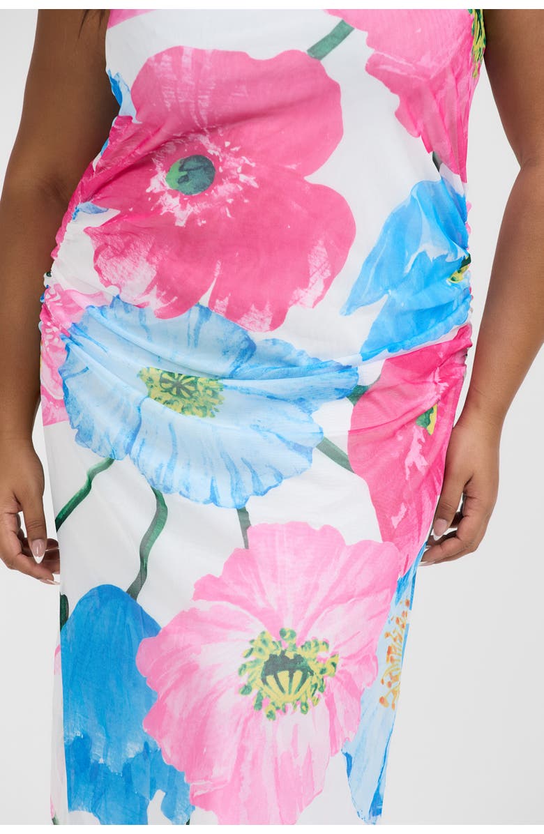 FASHION-SZN CURVE Curve Mesh Maxi Dress, Alternate, color, Pink