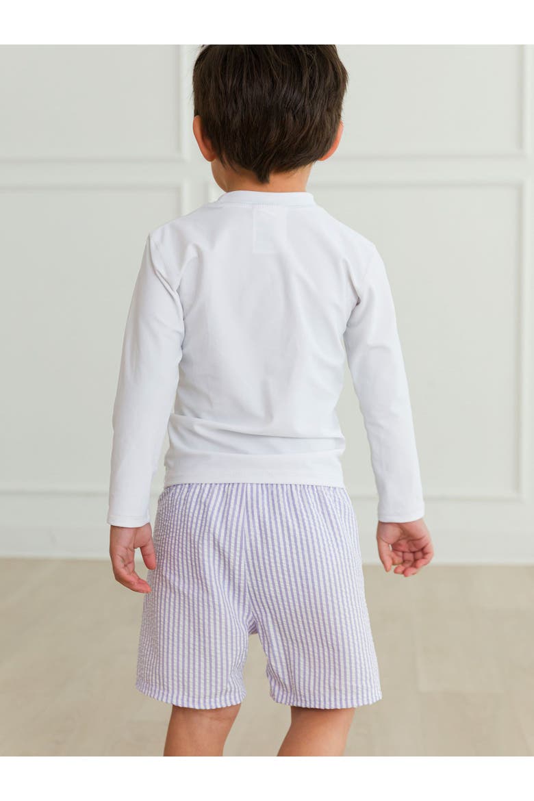 Baby Boys UPF50+ Swim Trunks, Alternate, color, Lavender Seersucker