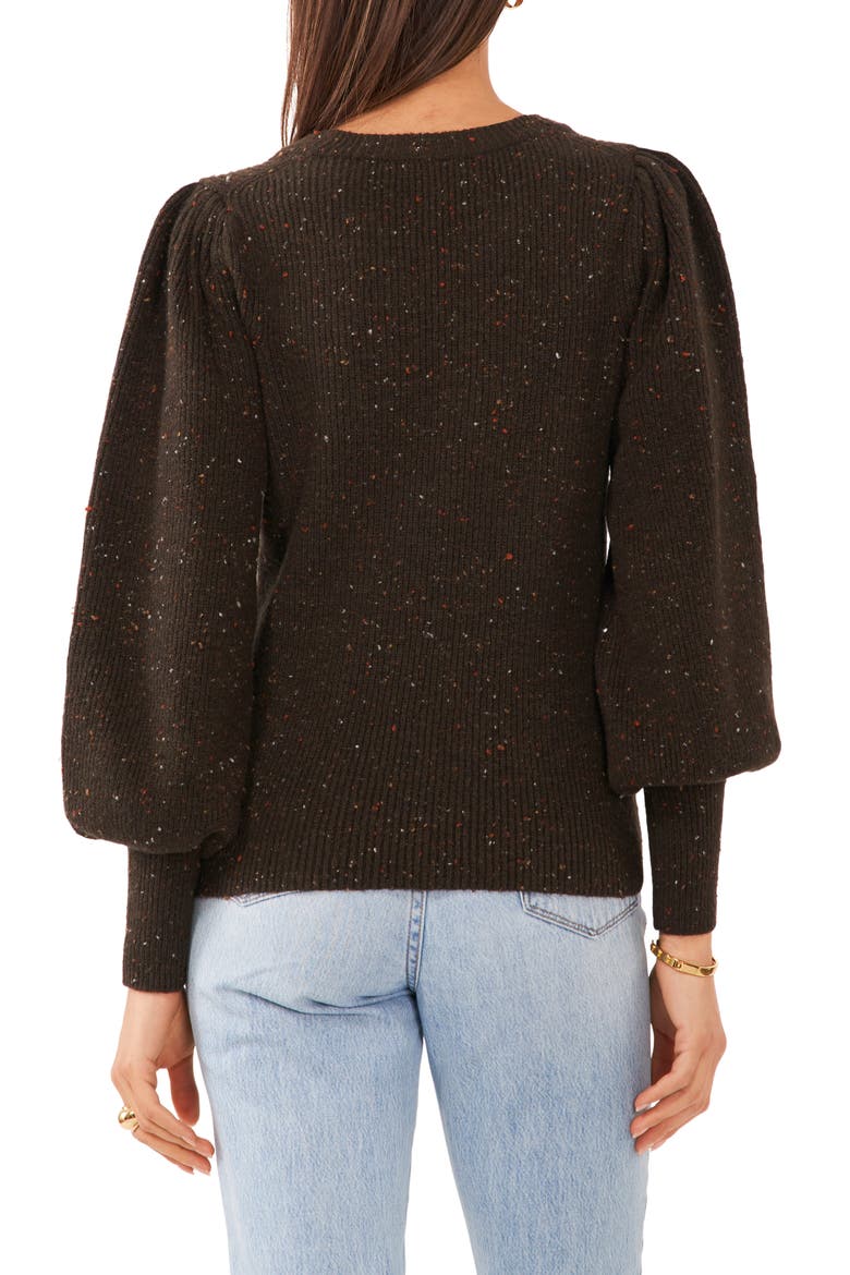 Speckled Crewneck Sweater, Alternate, color, DARK OLIVE GREEN
